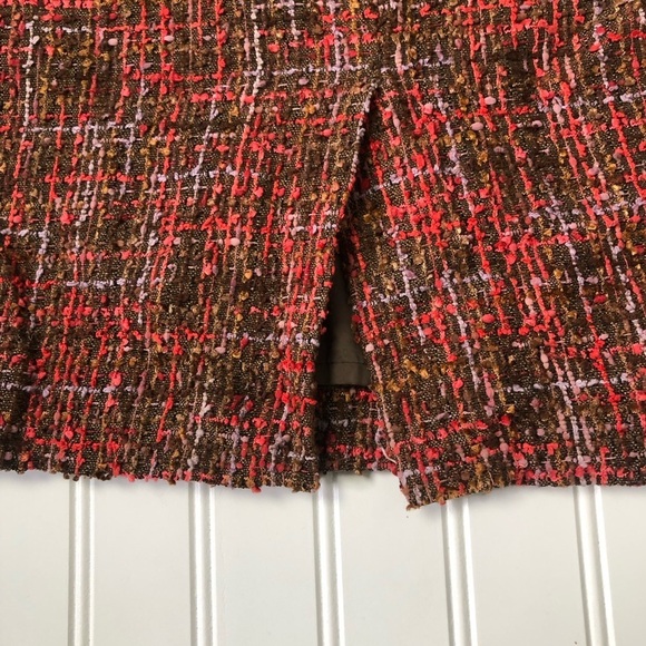 J Crew No. 2 Pencil Skirt Orange Brown Tweed Size 4 - Picture 5 of 11